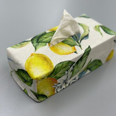 Housse de boîte à mouchoirs | Lin citron