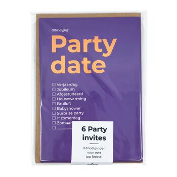 Happy Invites - Ensemble de 6 dates de fête 1