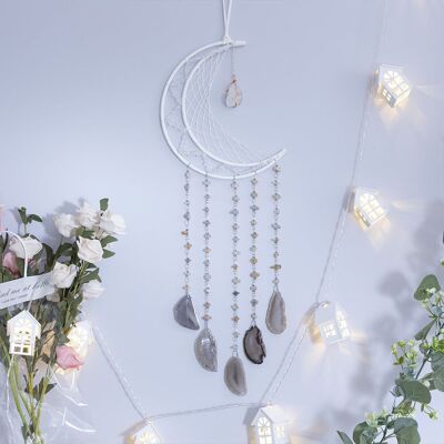 75cm Crystal Agate Large Moon Dream Catcher