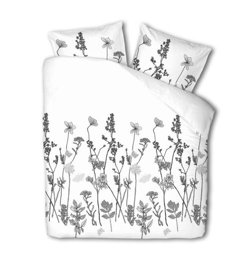 2-pack White duvet covers with flower print - 140x220cm