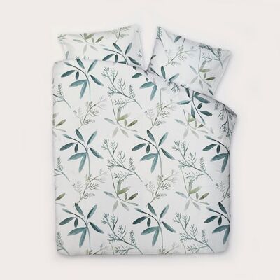 2-pack White duvet covers with leaves print - 140x220cm