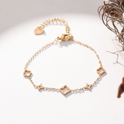 Multi clover golden chain bracelet