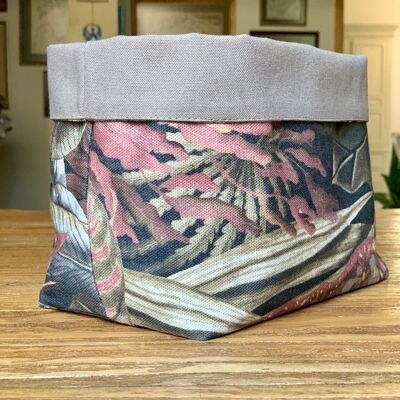 Fabric Basket, 100% cotton, H20 cm | Night Jungle