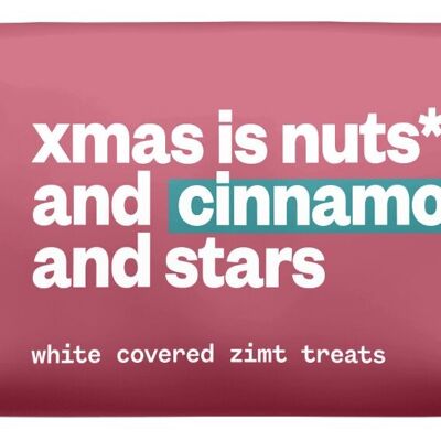 20 x white covered zimt treats - bio - xmas is nuts* and cinnamon and stars