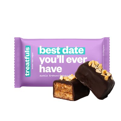 20 x dark chocolate peanut date caramel bars organic+vegan