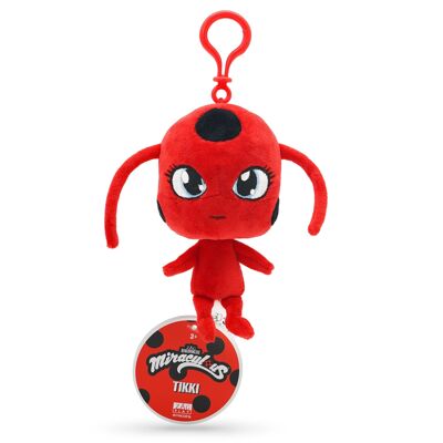 Miraculous Ladybug - Kwami TIKKI Ladybug Peluche para Niños - 12cm - Peluche Super Suave - Coleccionable - Con Ojos Bordados Con Brillo - Mosquetón A Juego
 - Ref: M13019