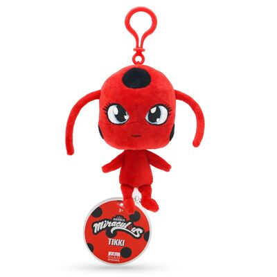 Miraculous Ladybug - Kwami TIKKI Ladybug Plush Toy for Kids - 12cm - Super Soft Plush - Collectible - With Embroidered Glitter Eyes - Matching Carabiner
 - Ref: M13019