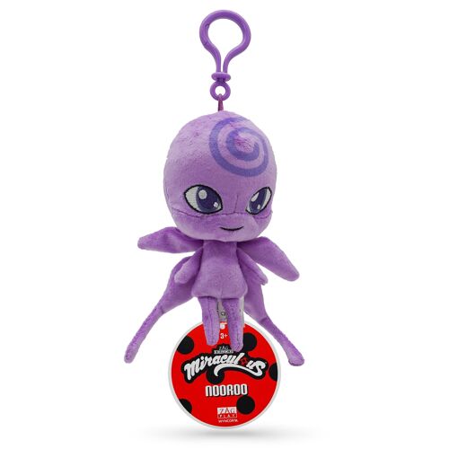 Miraculous Ladybug - Kwami  NOOROO, peluche papillon pour enfants  - 12 cm - Peluche super douce - A collectionner - Avec yeux pailletés brodés - Mousqueton assorti  
 - Réf : M13020