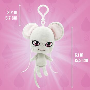 Miraculous Ladybug - Kwami MULLO, peluche rat pour enfants  - 12 cm - Peluche super douce - A collectionner - Avec yeux pailletés brodés - Mousqueton assorti  
 - Réf : M13024 3