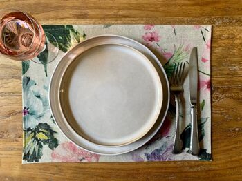 Set de Table 30x43cm, Mélange Lin-Coton, Imprimé | Fleur de nuit 1