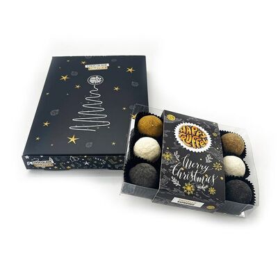 Chocolate truffles Happy holidays gift box