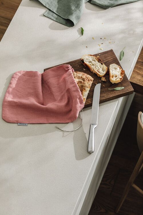 Bread keeper bag / Pinky coral 20x30cm