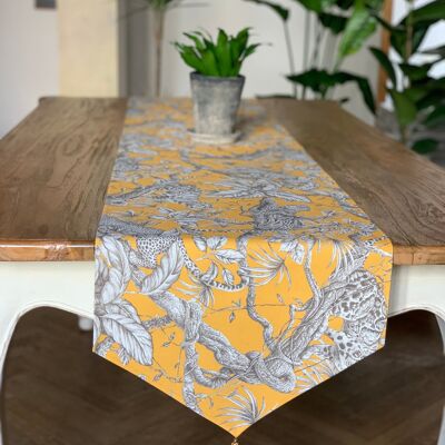 Table Runner with Tassels, 100% Organic Cotton, Printed | Usumbara