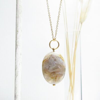 Collier agate fleur