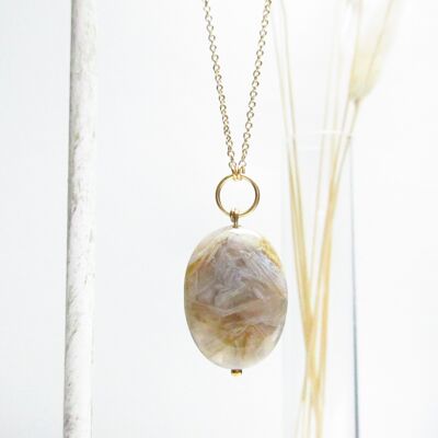 Flower agate necklace