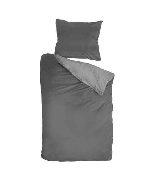 Anthracite/Light grey Swizz duvet covers - 140x220+20cm