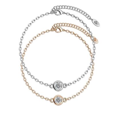 Bracelets Birth Stone - Argenté, Or Rosé et Cristal