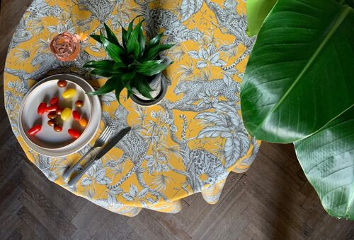 Round Tablecloth, 100% Organic Cotton, Printed | Usumbara