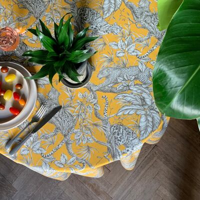 Round Tablecloth, 100% Organic Cotton, Printed | Usumbara