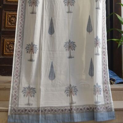 Curtain hand-printed 100% cotton voile