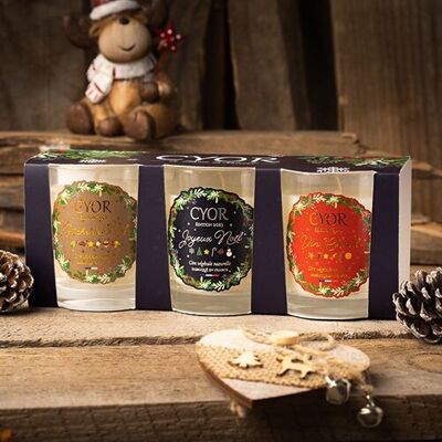 Box of 3 Christmas candles - 75gr
