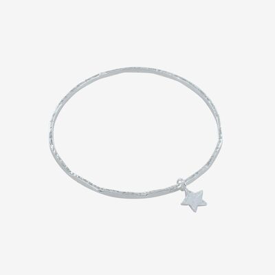 Trio of Stars Silver Bangle