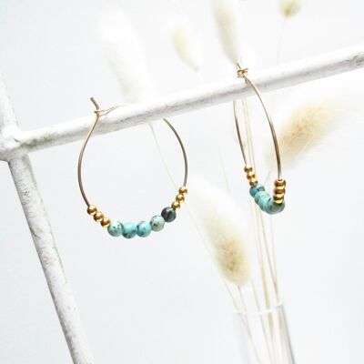 African turquoise hoops