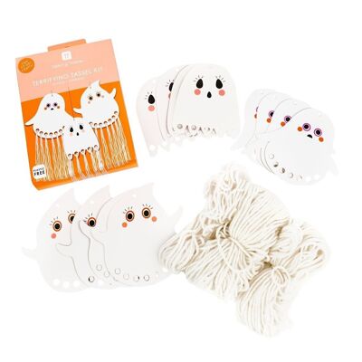 Halloween Ghosts Tassel Craft Kit - 12 Pack