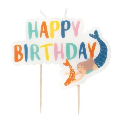 Meerjungfrau-Party-Happy-Birthday-Kerze