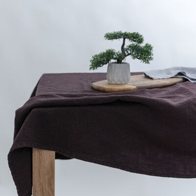 Deep Purple Linen Tablecloth