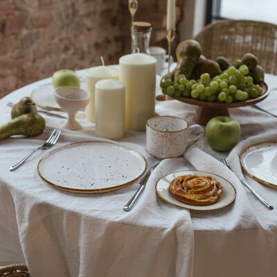 White Linen Tablecloth