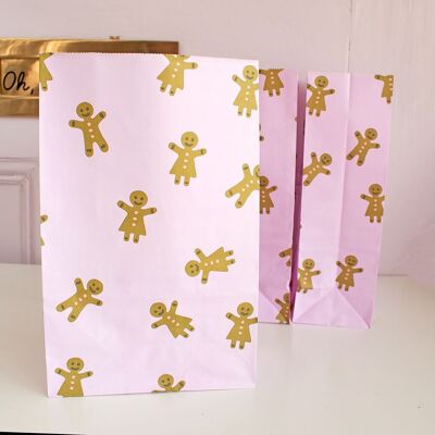 Large Christmas Paper Bag Gingerbread theme 200, 600 or 1200