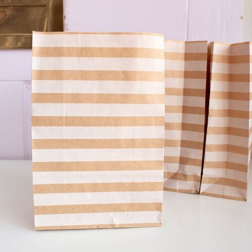 Small Kraft Stripey Bag | Kraft | Christmas Packaging