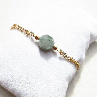 Green rutilated quartz bracelet