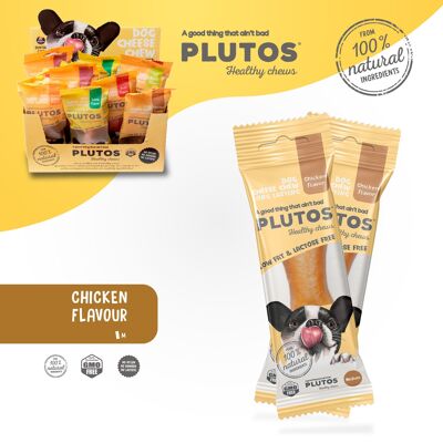 Dog chews treats - PLUTOS Cheese & Chicken Chew MEDIUM -100% natural, dog treats, dental chews, puppy chews, dog chew, yak, himalayan, protein chew, pet food, pet supplies, pet stores