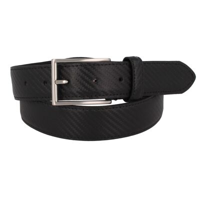Belt men's leather high-tech embossed black business