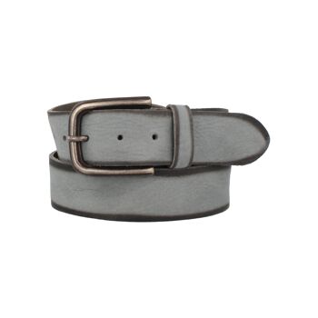 Jeans cuir homme Apollo ceinture foulonnée gris flammé/bleu 2