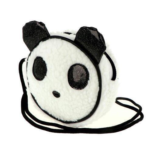 Bolso carita de Panda - Redondo - Con cremallera- Con correa larga