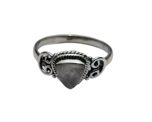 Beautiful Trillion Rainbow Moonstone Vintage 925 Sterling Silver Handmade Ring
