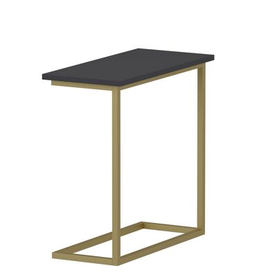 Table d'appoint Narin anthracite or avec pieds en métal 64x62x30 cm