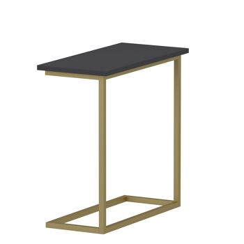 Table d'appoint Narin anthracite or avec pieds en métal 64x62x30 cm 1