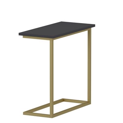 Side table Narin anthracite gold with metal feet 64x62x30 cm