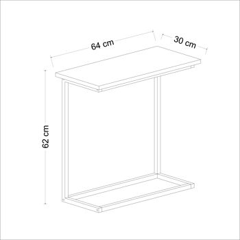 Table d'appoint Narin anthracite or avec pieds en métal 64x62x30 cm 9