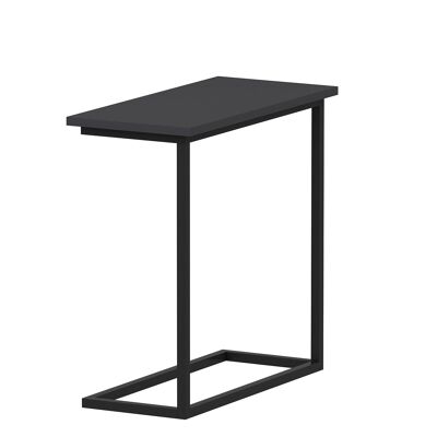 Mesa auxiliar Narin negro antracita con pies de metal 64x62x30 cm