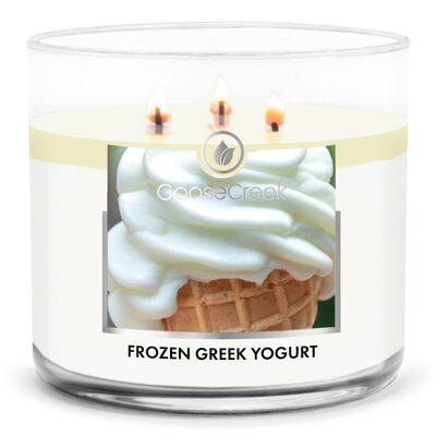 Candela grande a 3 stoppini allo yogurt greco congelato