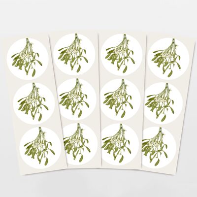 Sticker set with 12 mistletoe stickers