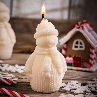 Decorative candle in the shape of a snowman