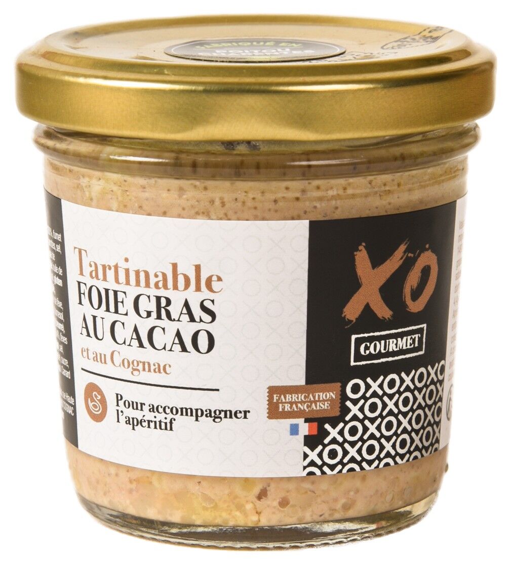 Spreadable foie gras with cocoa and cognac