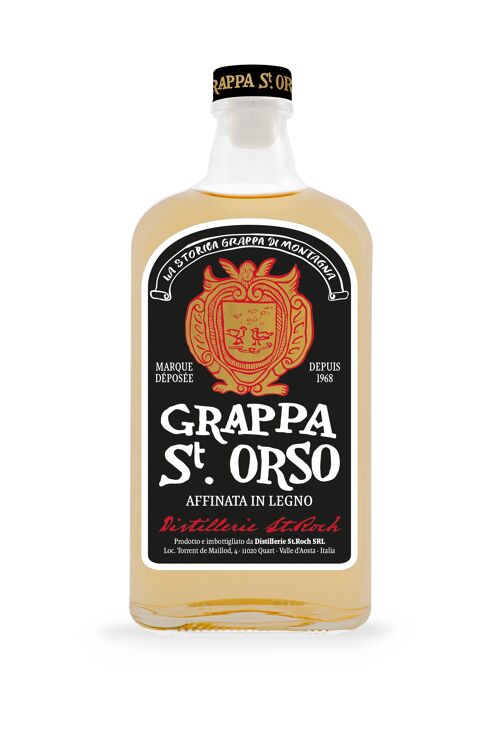 GRAPPA ST. ORSO ETICHETTA  NERA - affinata in legno