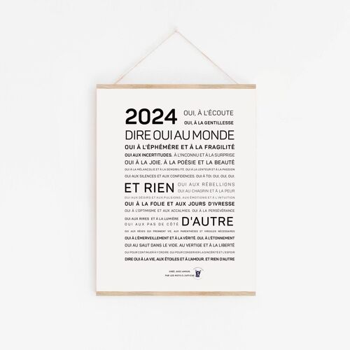 Affiche 2024, dire oui au monde (A2, A3, A4, A5, mini)